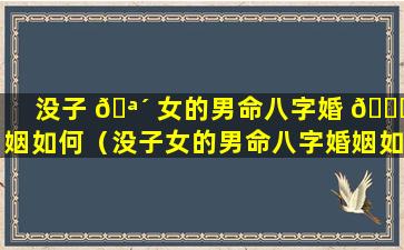 没子 🪴 女的男命八字婚 🐋 姻如何（没子女的男命八字婚姻如何化解）